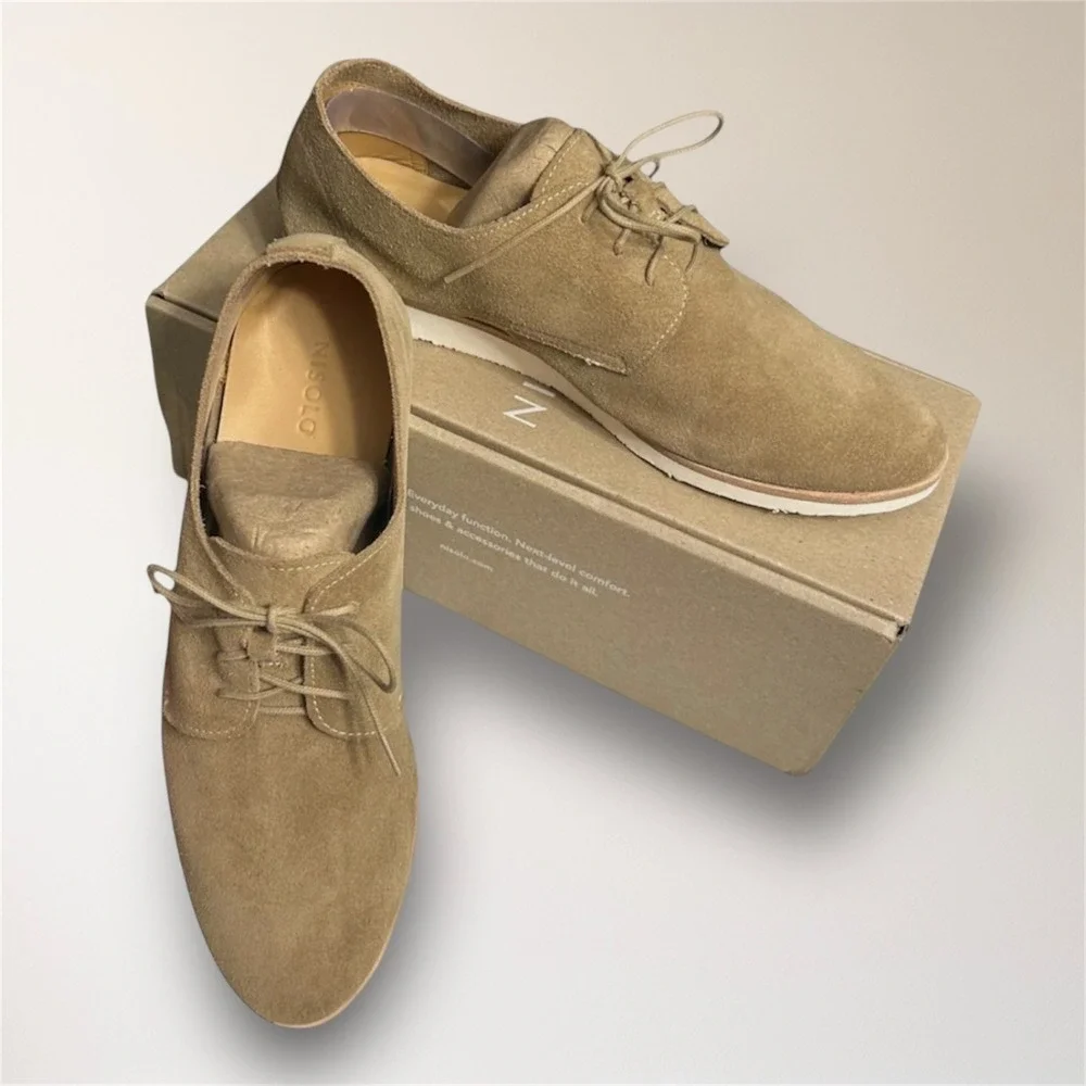 Nisolo‎ Men's 8 Stone Sedona Suede Travel Derby Oxford Leather Shoes New in Box